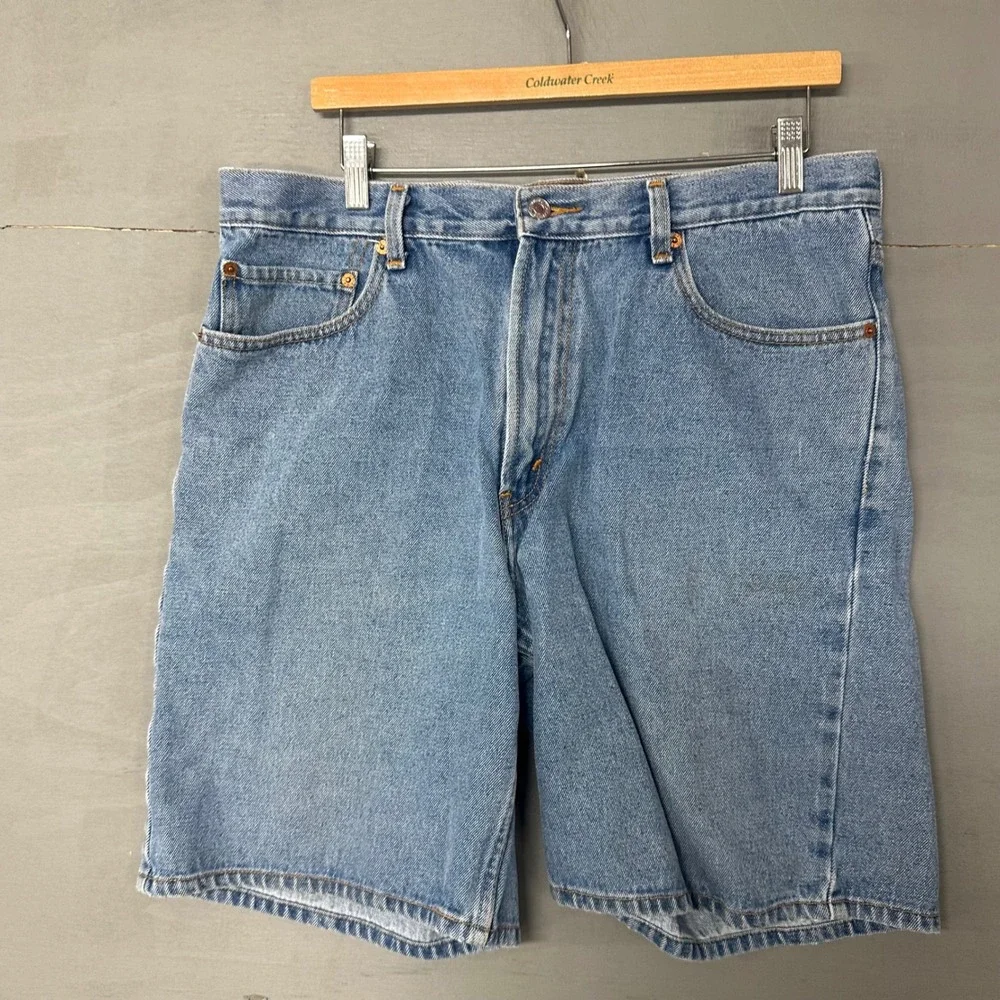 Levis 550‎ Relaxed Fit Denim Shorts Mens 36 Blue Medium Wash Vintage Jorts